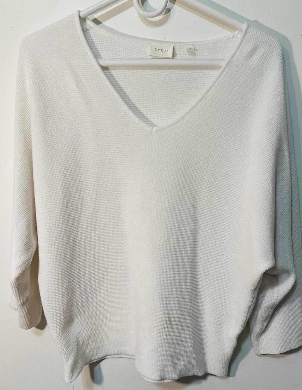 Women’s Cyrus White Sweater Blouse Size Small Preowned